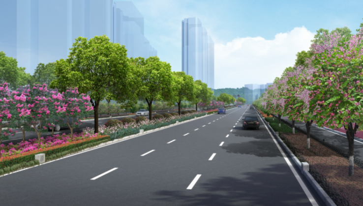 金水路、锦绣路、和金沙路绿化提升工程